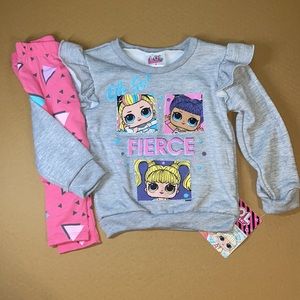 LOL Surprise! "Oh So! Fierce" Sweatshirt and Leggings Outfit Size 4